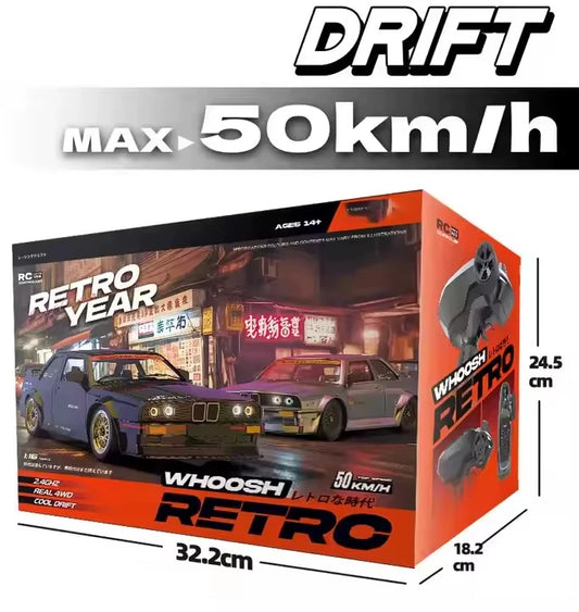 1:16 Scale RC Drift Car for Kids and Adults, 4WD High-Speed 50KM/H Racing Vehicle with 2.4GHz Control, LED Lights, One Battery and Drift Tires Included – Ready to Run Sport Toy Gift