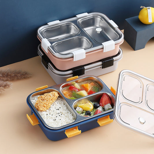 3 COMPARTMENT STAINLESS STEEL LUNCH BOX
