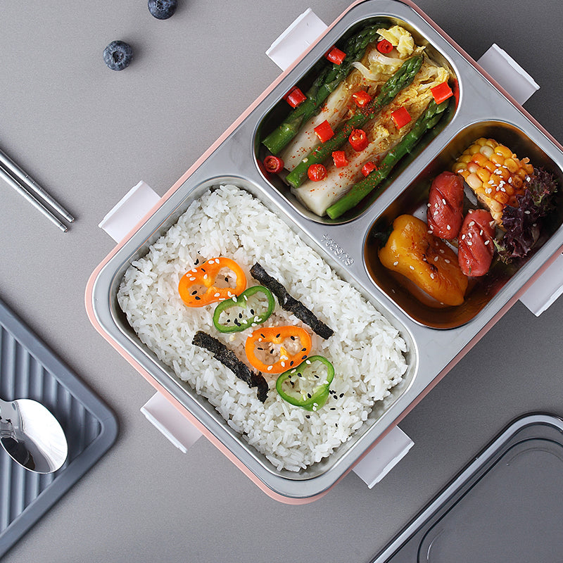 3 COMPARTMENT STAINLESS STEEL LUNCH BOX
