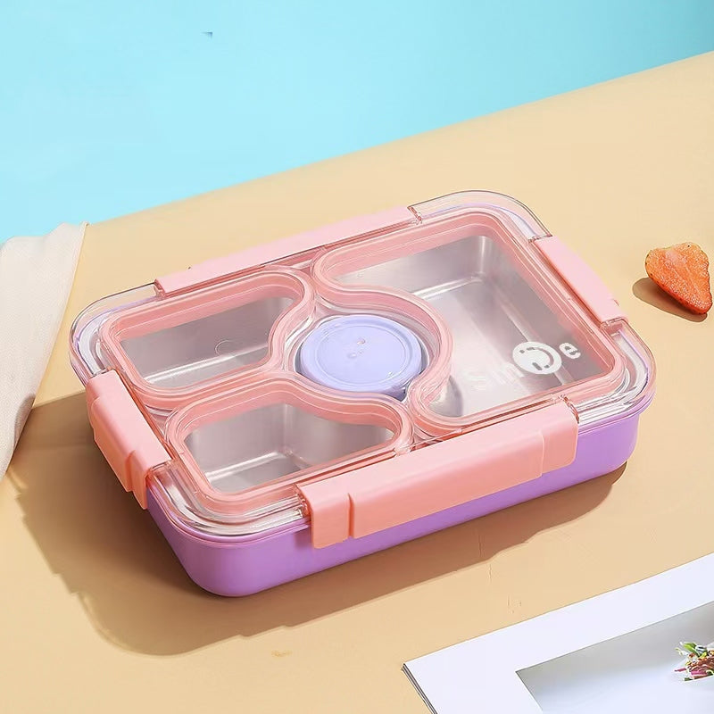 4 COMPARTMENT WITH CURRY BOWL BIG 1050 ML STAINLESS STEEL INSULATED LUNCH BOX PRICE FOR OFFICE AND COLLEGE AND SCHOOL