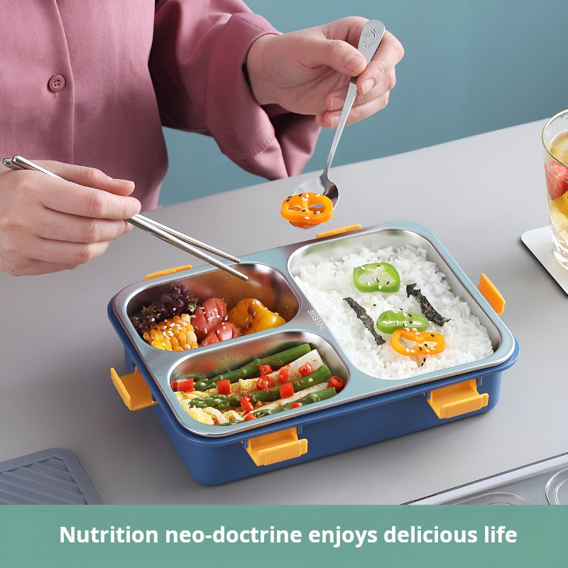 3 COMPARTMENT STAINLESS STEEL LUNCH BOX