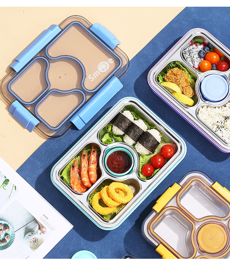 4 COMPARTMENT WITH CURRY BOWL BIG 1050 ML STAINLESS STEEL INSULATED LUNCH BOX PRICE FOR OFFICE AND COLLEGE AND SCHOOL