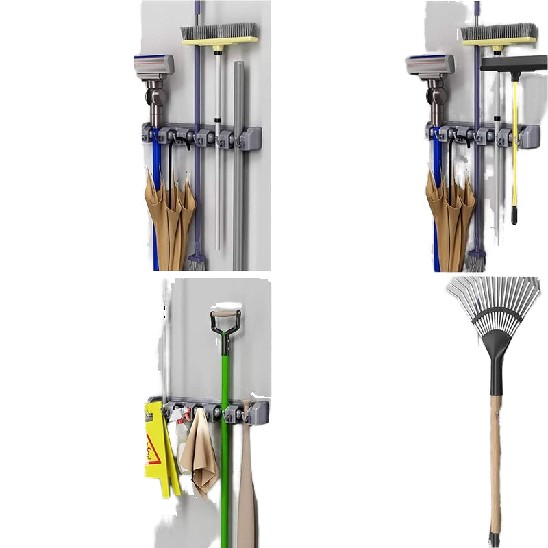 5-LAYER WALL MOUNTED BROOM AND MOP HOLDER