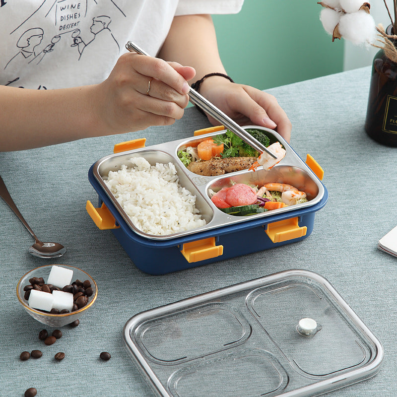 3 COMPARTMENT STAINLESS STEEL LUNCH BOX