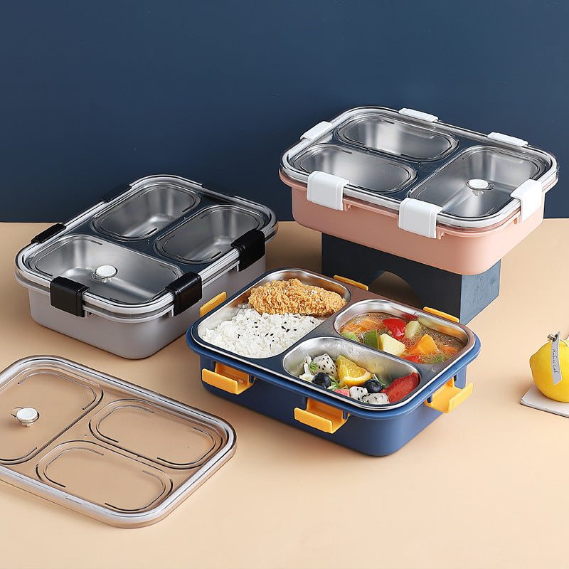 3 COMPARTMENT STAINLESS STEEL LUNCH BOX