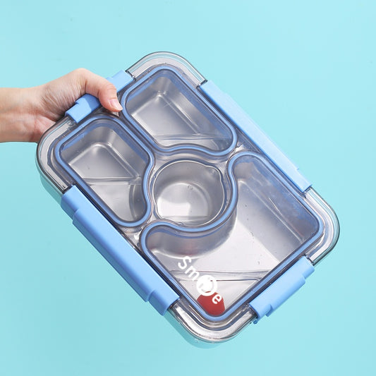 4 COMPARTMENT WITH CURRY BOWL BIG 1050 ML STAINLESS STEEL INSULATED LUNCH BOX PRICE FOR OFFICE AND COLLEGE AND SCHOOL