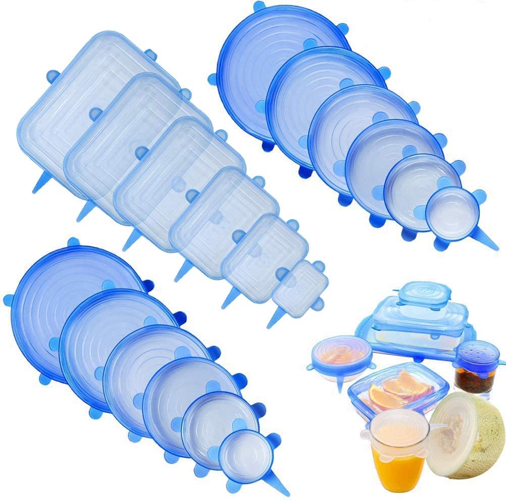 Reusable Silicone Stretch Lids – Microwave-Safe Flexible Covers for Bowls, Plates, Jars & More - 6PC
