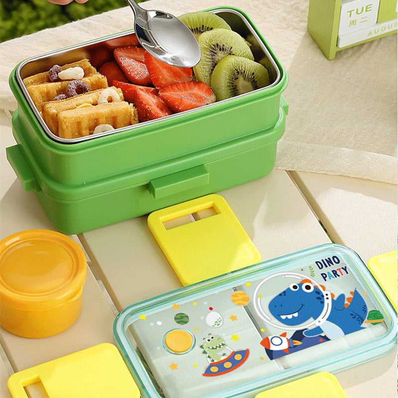Slato Double Decker Stainless Steel Lunch Box – 2 Compartments