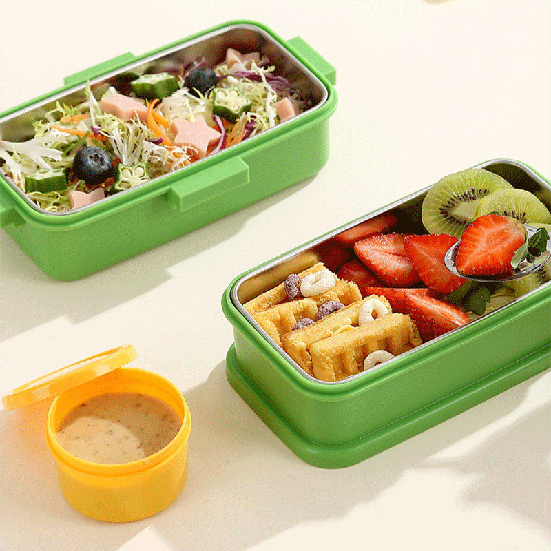 Slato Double Decker Stainless Steel Lunch Box – 2 Compartments