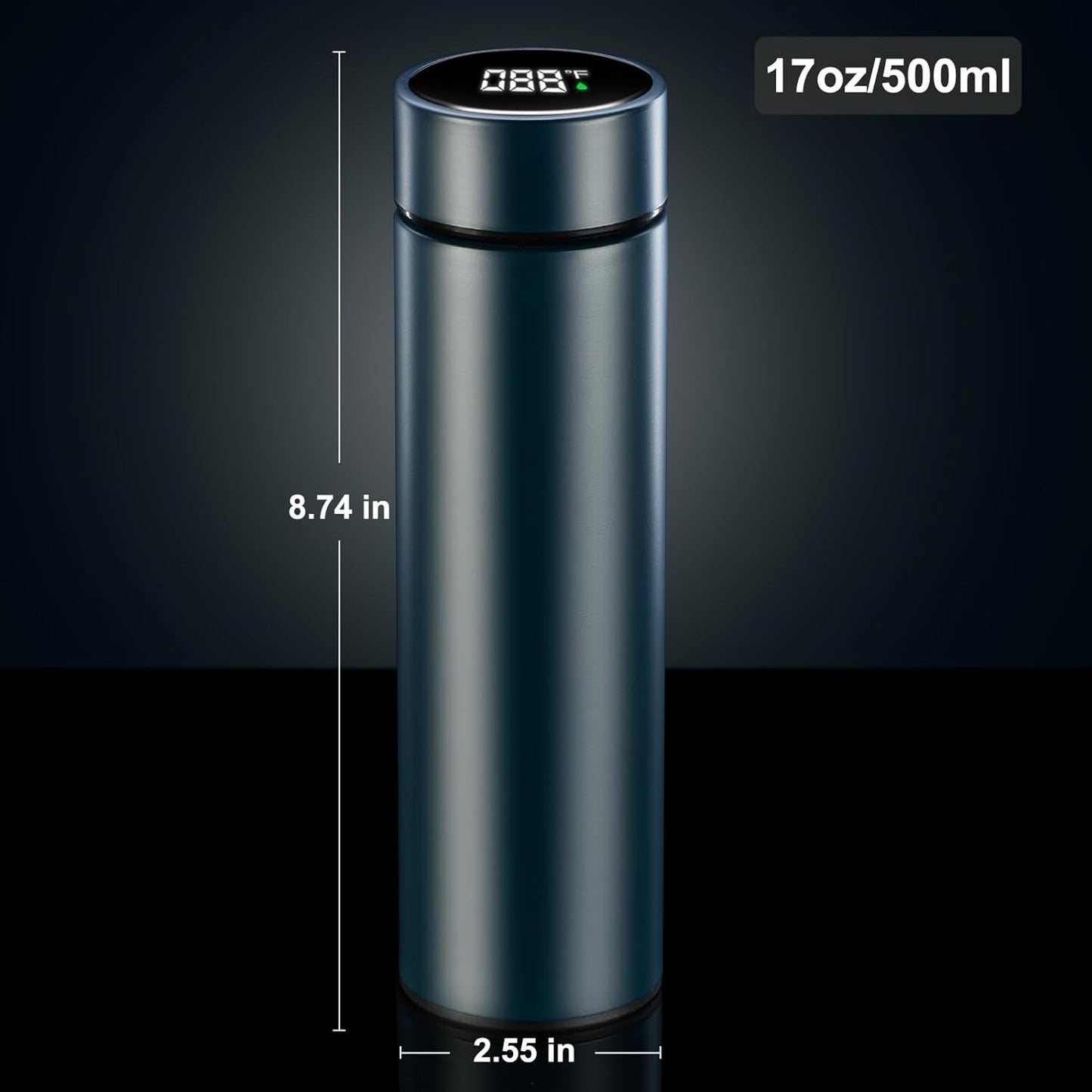 500ml Smart LED Temperature Display Bottle – Hot & Cold Stainless Steel Thermos