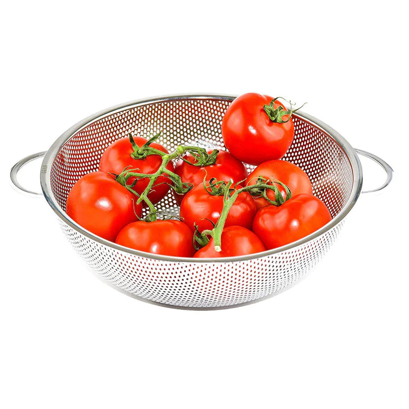 Stainless Steel Washing Colander – 25cm Wide,  Strainer for Fruits, Vegetables & Pasta