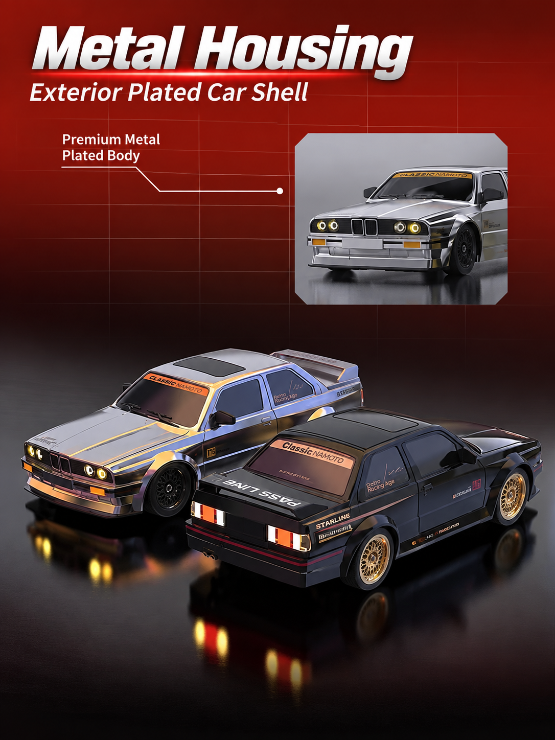 1:16 Scale RC Drift Car for Kids and Adults, 4WD High-Speed 50KM/H Racing Vehicle with 2.4GHz Control, LED Lights, One Battery and Drift Tires Included – Ready to Run Sport Toy Gift