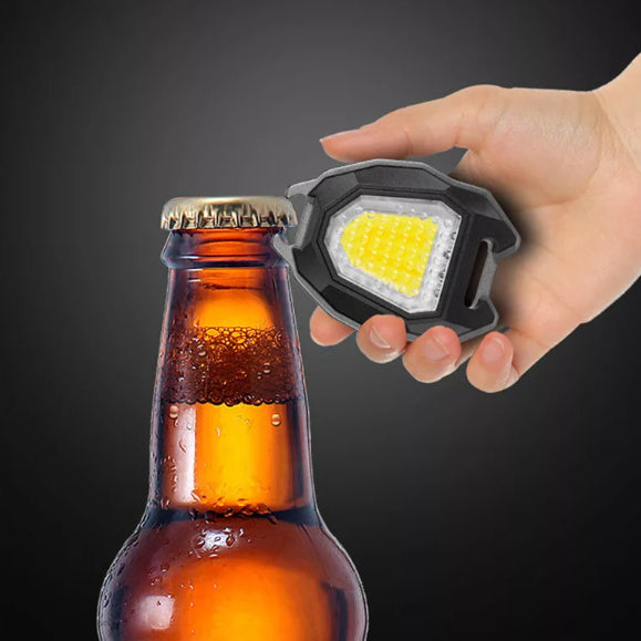 Multi Purpose 4-in-1 Keychain: Light, Lighter, Bottle Opener, and Whistle"