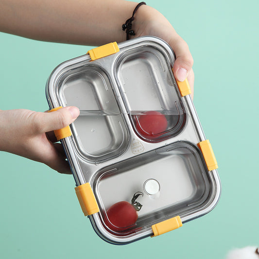 3 COMPARTMENT STAINLESS STEEL LUNCH BOX