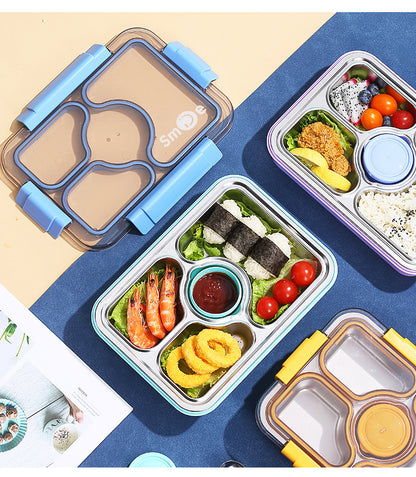 4 COMPARTMENT WITH CURRY BOWL BIG 1050 ML STAINLESS STEEL INSULATED LUNCH BOX PRICE FOR OFFICE AND COLLEGE AND SCHOOL