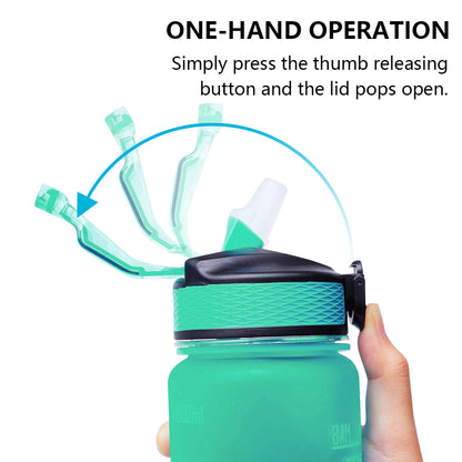 MOTIVATIONAL WATER BOTTLE TIME MARKER, BPA-FREE GYM WATER BOTTLE