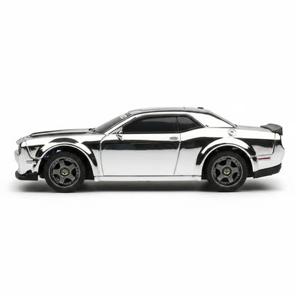 WHOOSH 1:43 Scale Ford Mustang GT Drift RC Car 4WD | 2.4GHz Remote Control | LED Lights | 15 km/h Speed | Silver