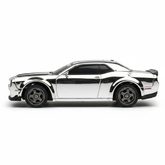 WHOOSH 1:43 Scale Ford Mustang GT Drift RC Car 4WD | 2.4GHz Remote Control | LED Lights | 15 km/h Speed | Silver