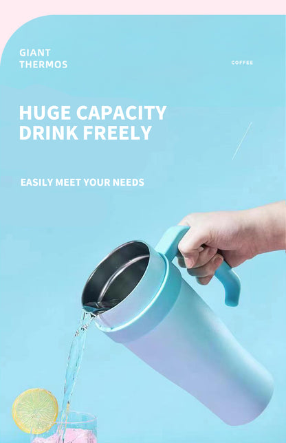 SleekSip Stainless Steel 1200ml Tumbler for Office & Travel with Stain Steel Straw Straw