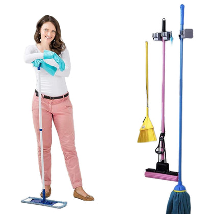 5-LAYER WALL MOUNTED BROOM AND MOP HOLDER