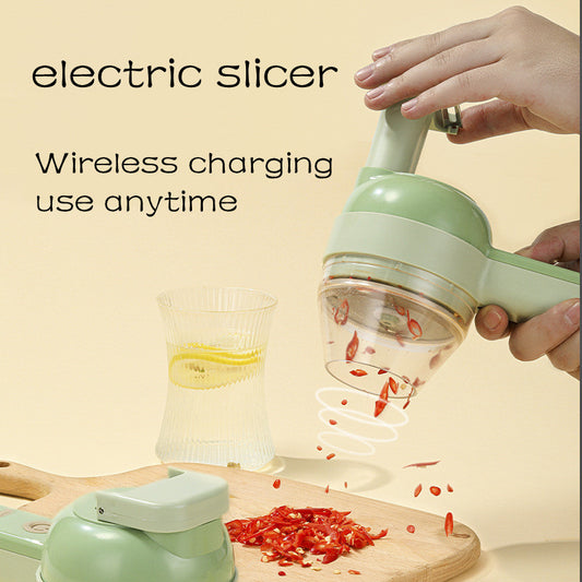 4 In 1 Mini Vegetable Slicer Cutter Portable USB Rechargeable