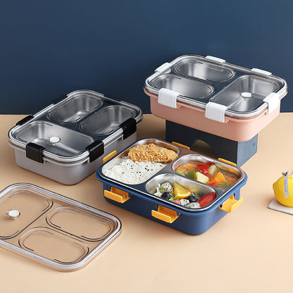 3 COMPARTMENT STAINLESS STEEL LUNCH BOX