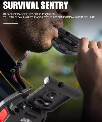 Multi Purpose 4-in-1 Keychain: Light, Lighter, Bottle Opener, and Whistle"