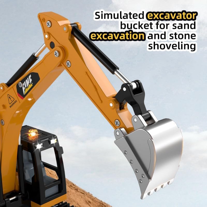 Mini RC Excavator Toy for Kids (Age 3+, Multicolour) – 3-in-1 Remote Control Construction Vehicle with Lights & Sound Effects Engineering Toy Gift