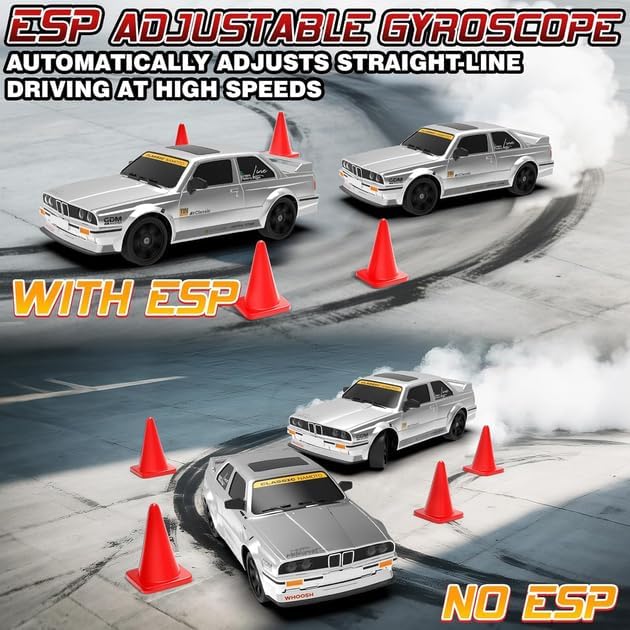 1:16 Scale RC Drift Car for Kids and Adults, 4WD High-Speed 50KM/H Racing Vehicle with 2.4GHz Control, LED Lights, One Battery and Drift Tires Included – Ready to Run Sport Toy Gift