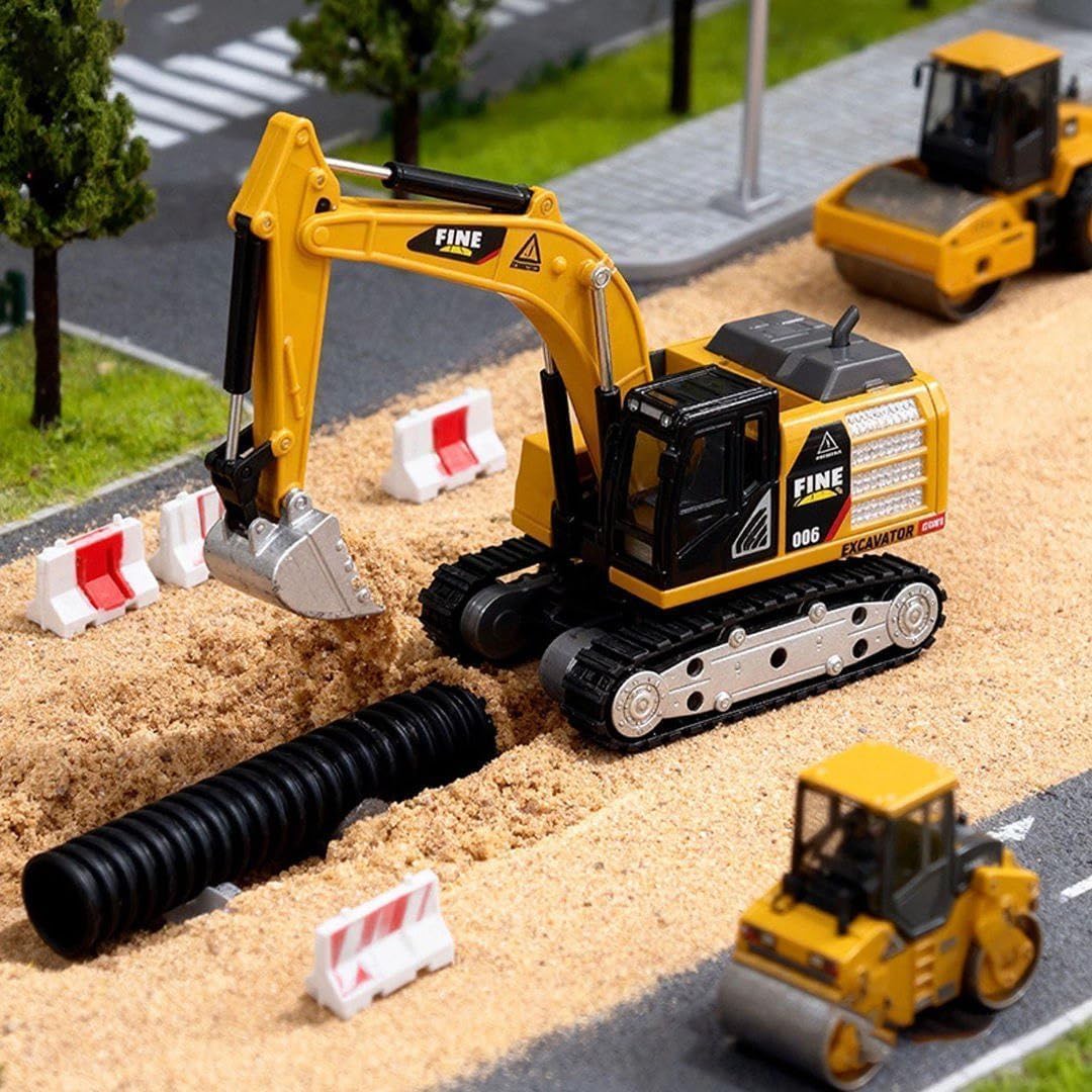 Mini RC Excavator Toy for Kids (Age 3+, Multicolour) – 3-in-1 Remote Control Construction Vehicle with Lights & Sound Effects Engineering Toy Gift