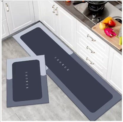 Long Kitchen & Door Silicone Mat Combo Set – Non-Slip, Waterproof, Heat Resistant, Easy-Clean Leg Protective Mats