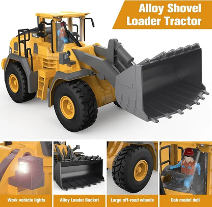 1:24 9-Channel Remote Control (R/C) Wheel Loader Toy Truck
