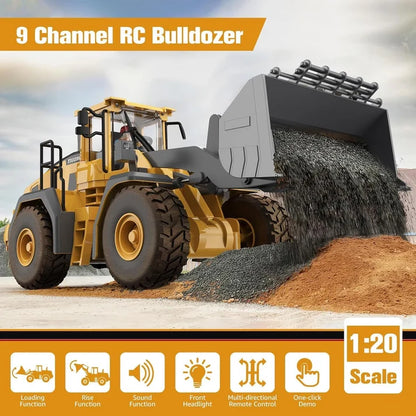 1:24 9-Channel Remote Control (R/C) Wheel Loader Toy Truck
