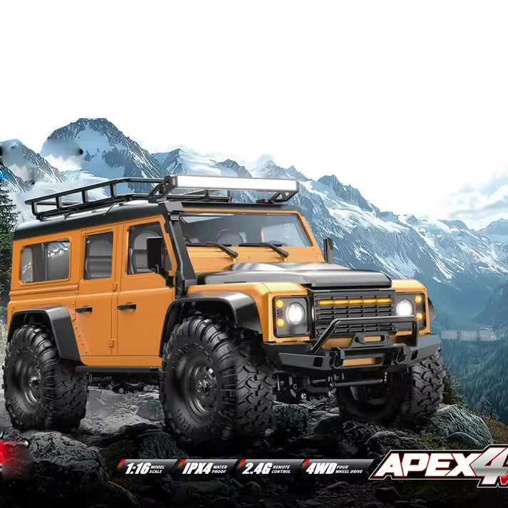 HB-R1607 1:16 Defender RC Rock Climbing Car – 2.4GHz 4WD Off-Road Racing Vehicle, 15KM/H High-Speed with LED Lights