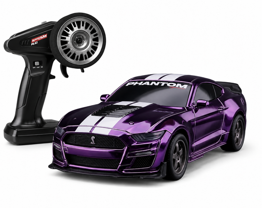Whoosh 1:43 Scale 4WD RC Drift Car | 2.4GHz Remote Control Racing Car with LED Lights – Purple Edition