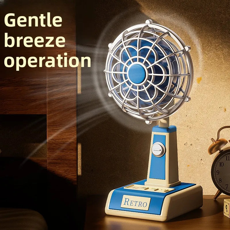Retro Mini Desk Fan – 3-Speed Portable Table Fan