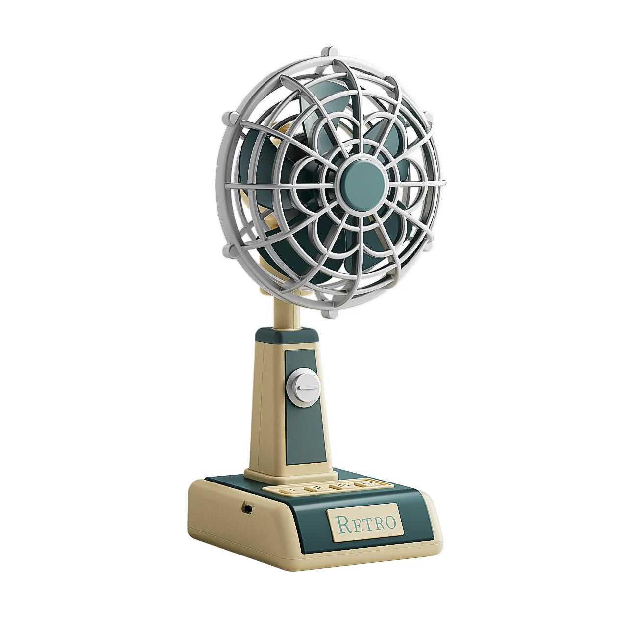 Retro Mini Desk Fan – 3-Speed Portable Table Fan