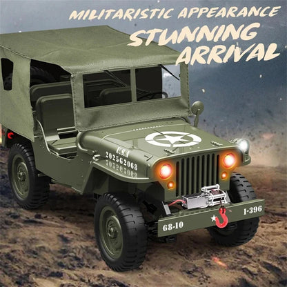 Willys 1:10 4WD Military Jeep RC With (Winch & Canvas Cover)