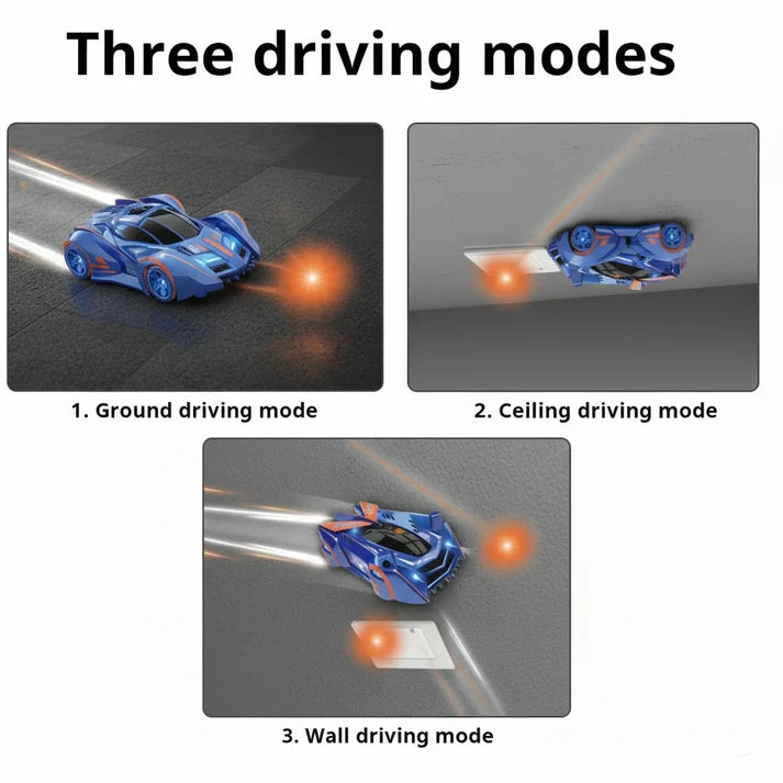 RC Remote Control Wall Climbing Car - Anti Gravity Laser Control 2.4G, 360 Rotating Stunt High Speed Racing Toy for Kids With LED Lights