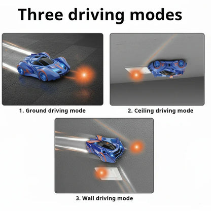 RC Remote Control Wall Climbing Car - Anti Gravity Laser Control 2.4G, 360 Rotating Stunt High Speed Racing Toy for Kids With LED Lights