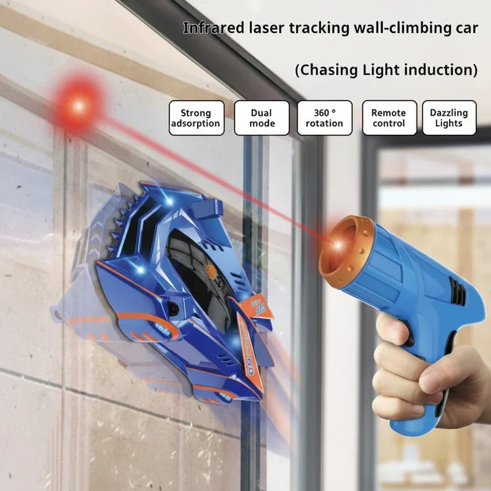 RC Remote Control Wall Climbing Car - Anti Gravity Laser Control 2.4G, 360 Rotating Stunt High Speed Racing Toy for Kids With LED Lights
