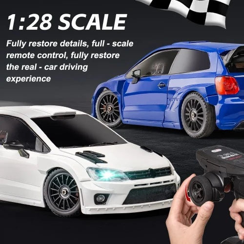 LDRC Polo RC Drift Car 1:28 Scale 4WD RTR with LED Lights &amp; 2.4GHz Controller
