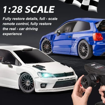 LDRC Polo RC Drift Car 1:28 Scale 4WD RTR with LED Lights &amp; 2.4GHz Controller