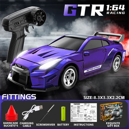 LD RTR 3601 1:64 Mini RC Drift Car Midnight Purple 2.4GHz 4WD with LED Lights