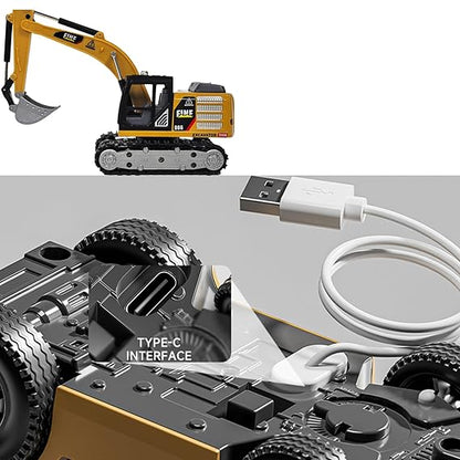 Mini RC Excavator Toy for Kids (Age 3+, Multicolour) – 3-in-1 Remote Control Construction Vehicle with Lights & Sound Effects Engineering Toy Gift