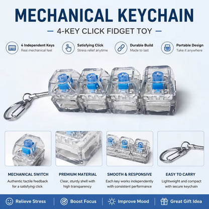 Fidget Mechanical Keyboard Keychain