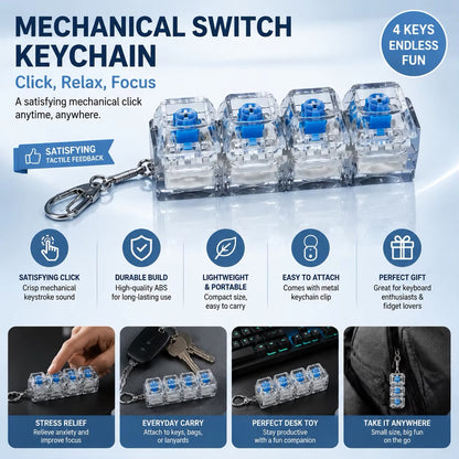 Fidget Mechanical Keyboard Keychain