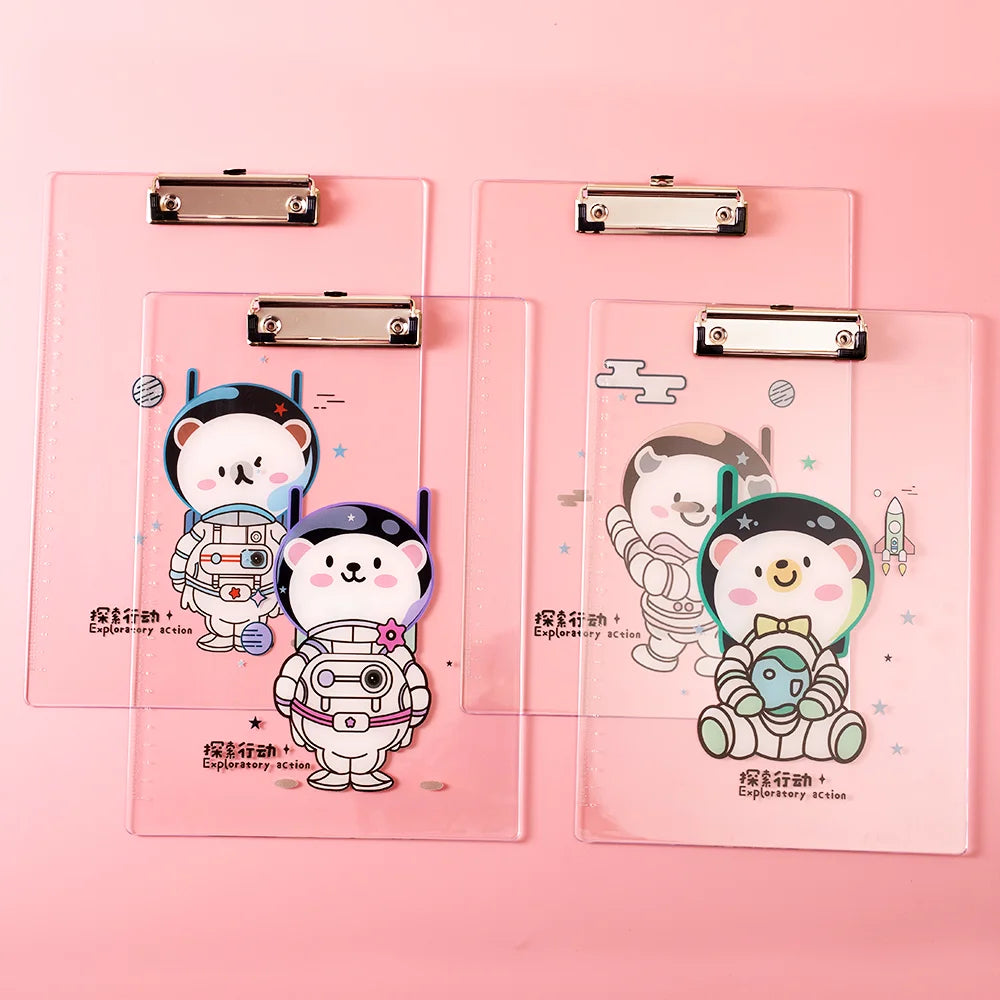 Cartoon Clear Exam Pad – Study Smart, Write Cute