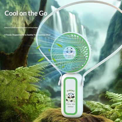 CoolPanda Multi-Angle Hand Fan with Neck Band