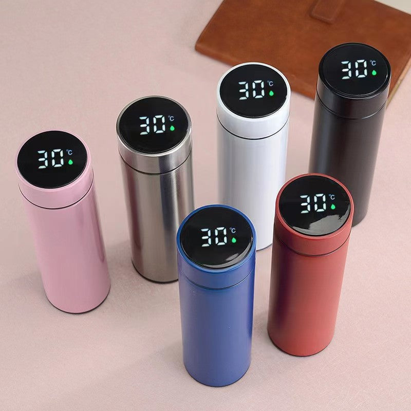 500ml Smart LED Temperature Display Bottle – Hot & Cold Stainless Steel Thermos